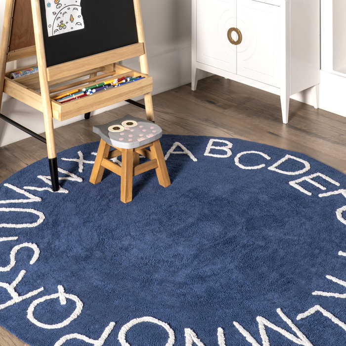 Ebern Designs Kids Washable Round Alphabet Rug & Reviews Wayfair